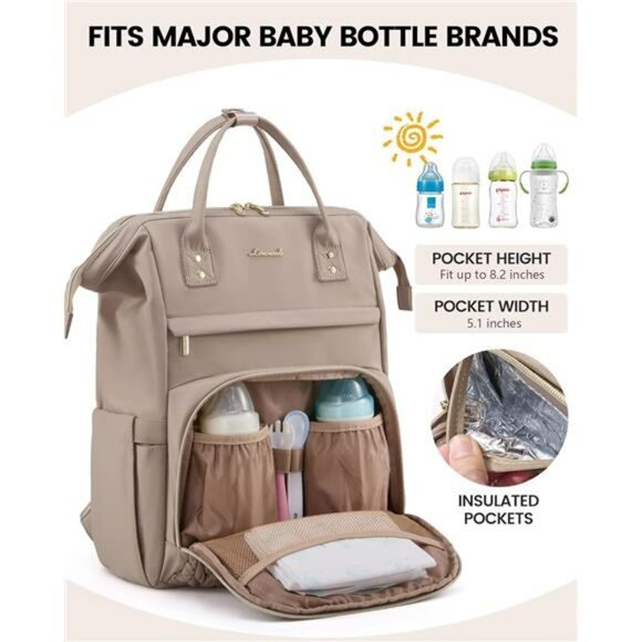 Large Diaper Bag Backpack Waterproof Baby Travel Backpack with Changing Station - Picture 2 of 7